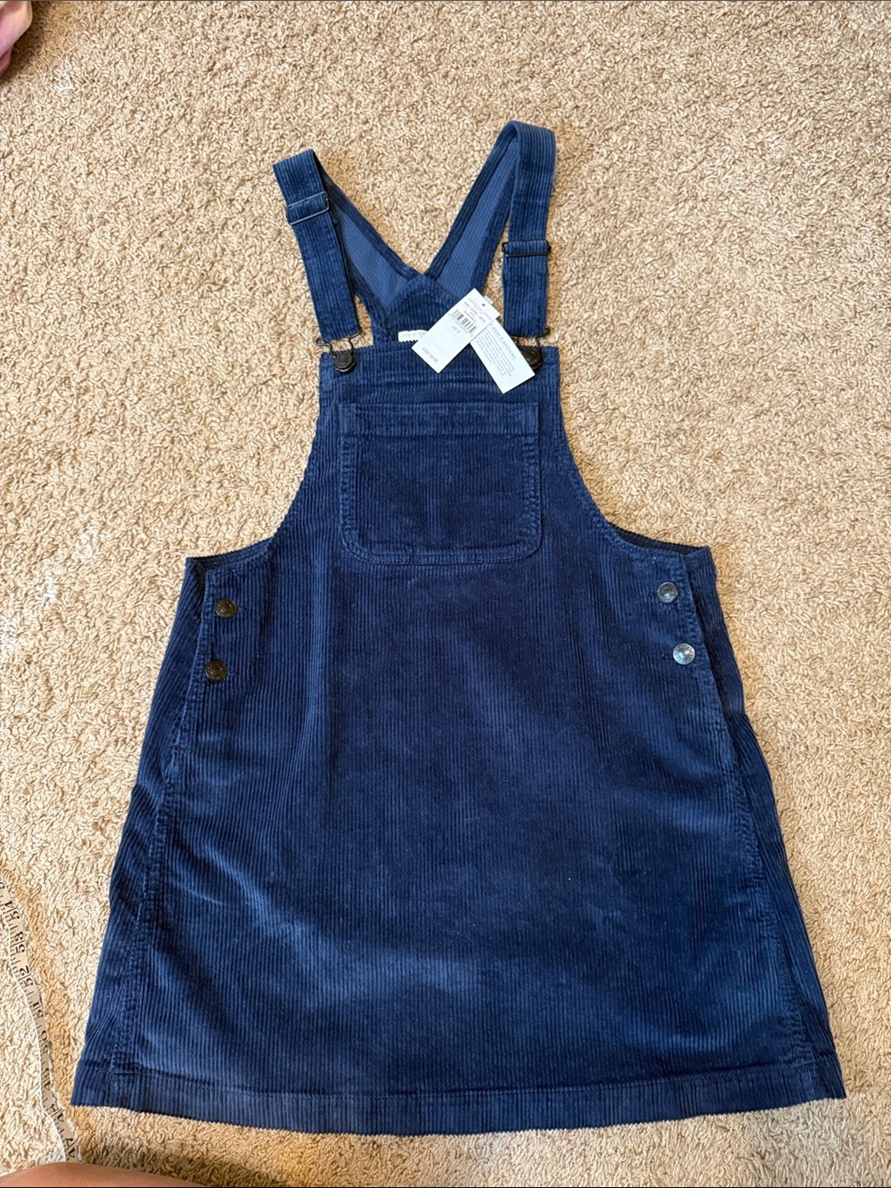 American Eagle Outfitters Navy Corduroy Overall Dress